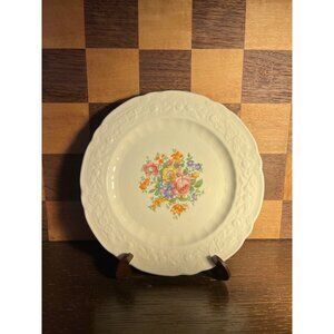 Homer Laughlin Embossed Floral Bread Plate